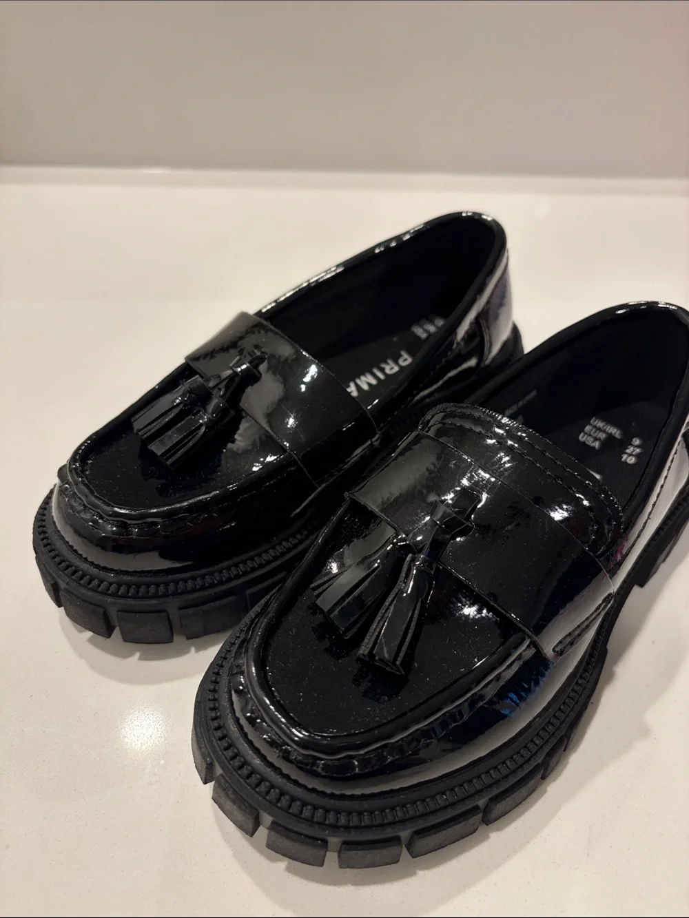 Primark Black Patent Tassel Loafers for Kids